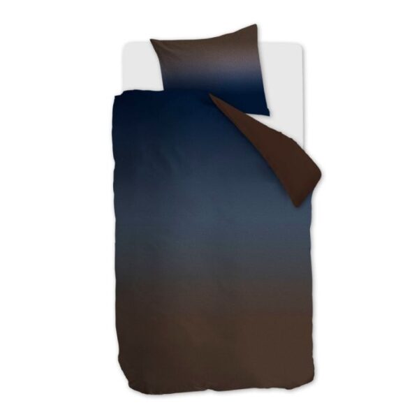 Mønstret økologisk sengetøj 140x200 cm - Sengesæt i 100% økologisk bomuldssatin - Silence Blue - Beddinghouse sengelinned