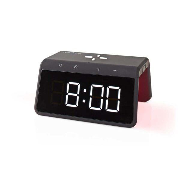 Nedis WCACQ30BK digital vækkeur – sort, stor LCD-skærm