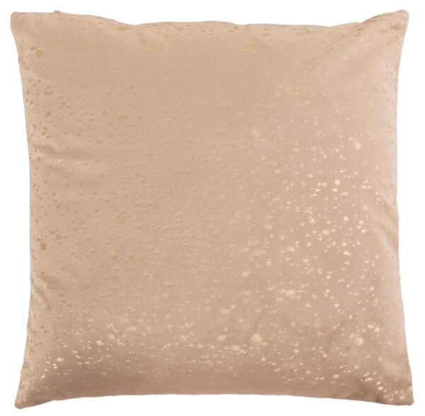 Pyntepude - 45x45 cm - Beige farvet med guld print - Sofapude med blødt velour look - Borg living