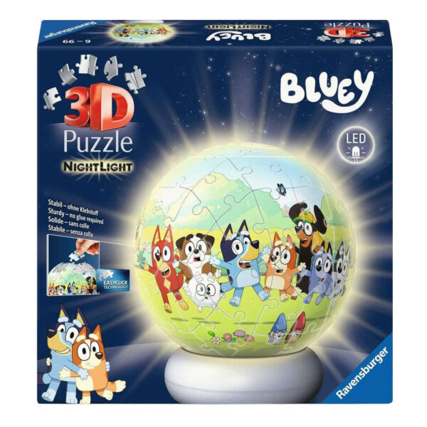 Ravensburger 3D Natlampe Puslespil - 73 Brikker - Bluey