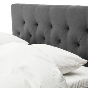 Sengegavl 140x150 cm - Mørkegråt hovedgærde med knapper - Nordstrand Home