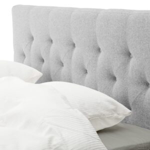 Sengegavl 160x150 cm - Lysegråt hovedgærde med knapper - Nordstrand Home