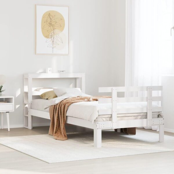 Sengeramme med hovedgærde uden madras Hvid 90x200 cm