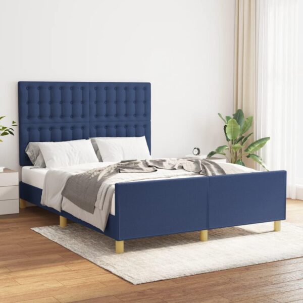 Sengeramme uden madras 140x200 cm stof blå
