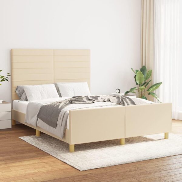 Sengeramme uden madras 140x200 cm stof cremefarvet