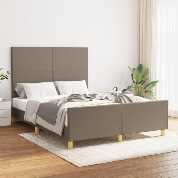 Sengeramme uden madras 140x200 cm stof gråbrun