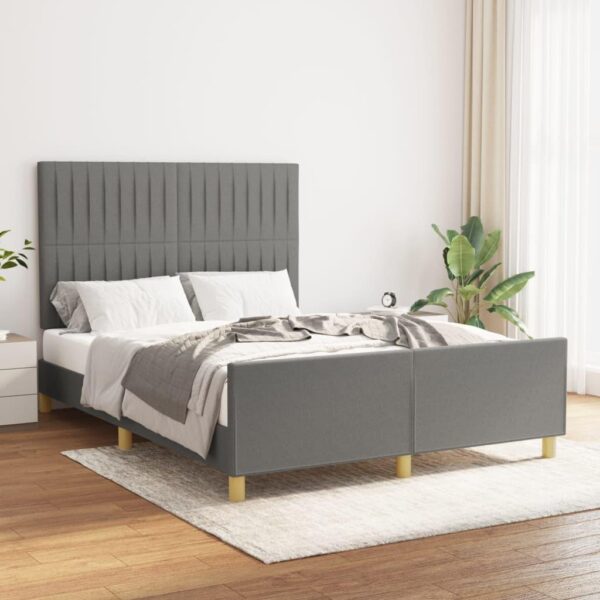 Sengeramme uden madras 140x200 cm stof mørkegrå