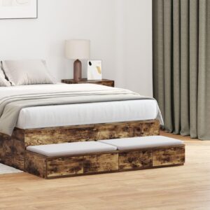 Sengeskuffer Røget eg 120 x 36.5 x 16.5 cm Konstrueret træ