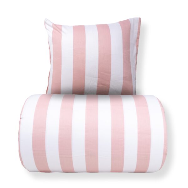 Sengetøj - 100% bomuldssatin - Nordic Stripe - Brede lyserøde striber