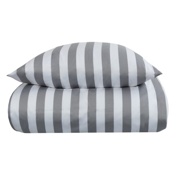 Sengetøj - 100% bomuldssatin - Nordic Stripe - Grå striber