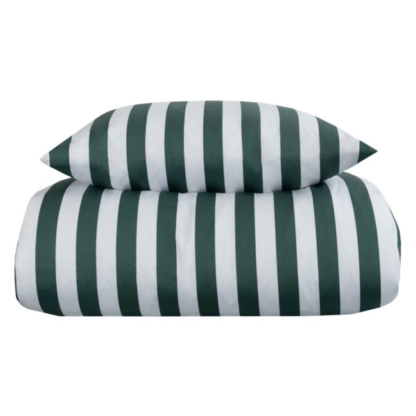 Sengetøj - 100% bomuldssatin - Nordic Stripe - Grønne striber