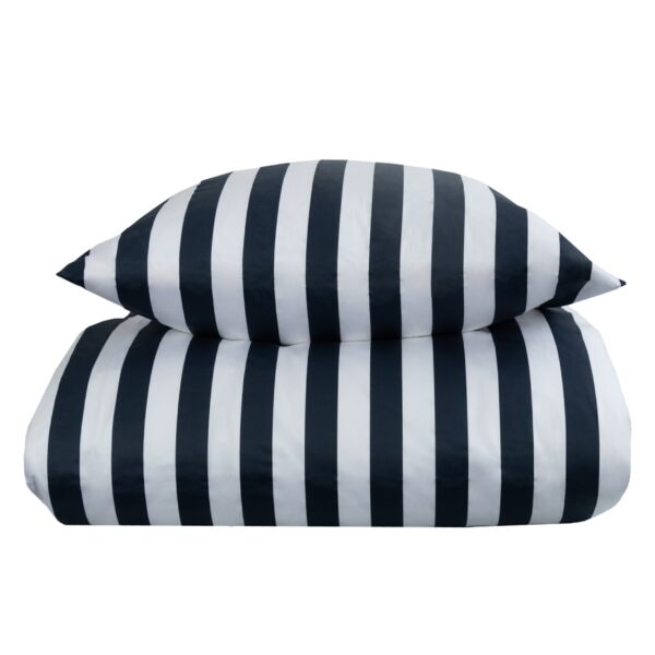 Sengetøj - 100% bomuldssatin - Nordic Stripe - Mørkeblå striber