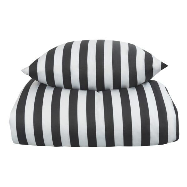 Sengetøj - 100% bomuldssatin - Nordic Stripe - Mørkegrå striber