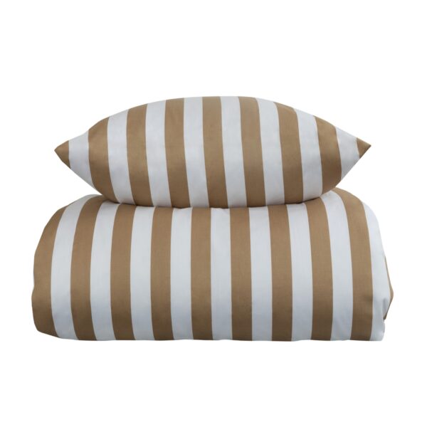Sengetøj - 100% bomuldssatin - Nordic Stripe - Sandfarvet striber