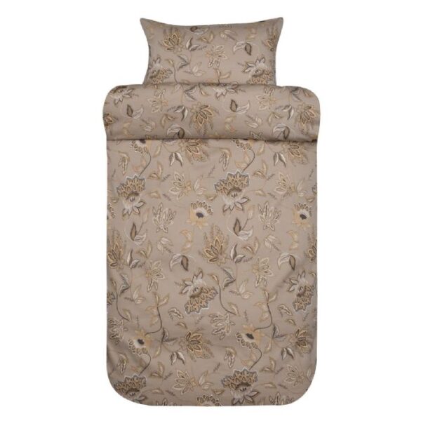 Sengetøj 140x220 cm - 100% bomuldssatin - Høie Of Scandinavia - Mille Mørk Beige