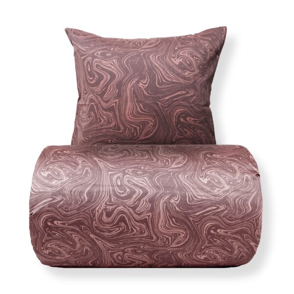 Sengetøj - Bomuldssatin - Mørk rosa marble print