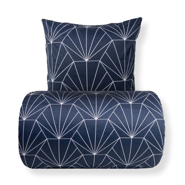 Sengetøj - Bomuldssatin - Vendbart blåt Hexagon print
