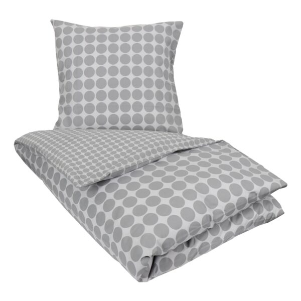 Sengetøj - Circle grey - Prikket sengetøj - 100% Bomuld - Borg Living sengesæt