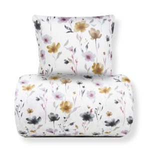 Sengetøj - bomuldssatin - Hvidt blomster print