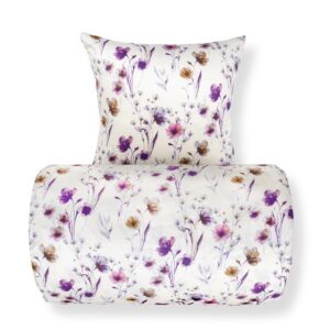 Sengetøj - bomuldssatin - Summer Flower - Sandfarvet blomster print