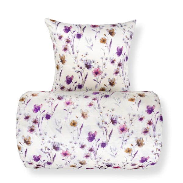 Sengetøj - bomuldssatin - Summer Flower - Sandfarvet blomster print