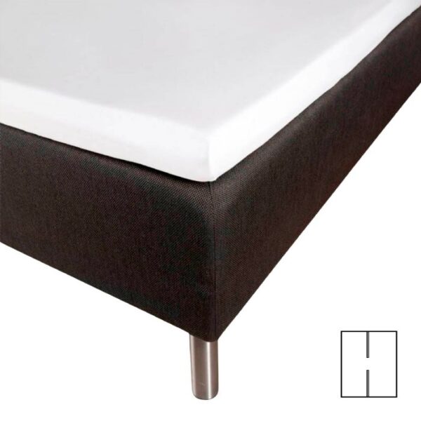 Splitlagen 180x200 cm - H-Lagen - Hvid - 100% Bomuldssatin - Til elevationsseng