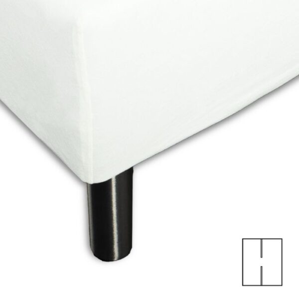 Splitlagen - H-split - 180x200 cm - Hvid - 100% Bomuld jersey lagen - Stræklagen til elevationsseng