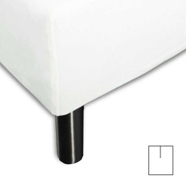 Splitlagen - U-split - 180x200 cm - Hvid - 100% Bomuld jersey lagen - Stræklagen til elevationsseng