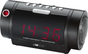 Vækkeur radio med tidsprojektion - Clatronic MRC 832 P, sort