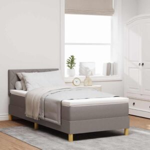 vidaXL Box spring seng med pude Gråbrun 100 x 200 cm Stof
