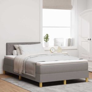 vidaXL Box spring seng med pude Gråbrun 120 x 190 cm Stof