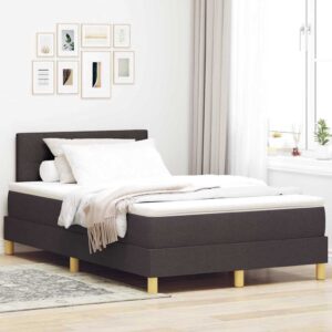 vidaXL Box spring seng med pude Mørk Brun 120 x 190 cm Stof