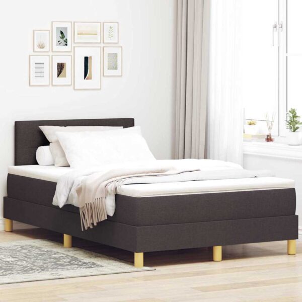 vidaXL Box spring seng med pude Mørk Brun 120 x 190 cm Stof