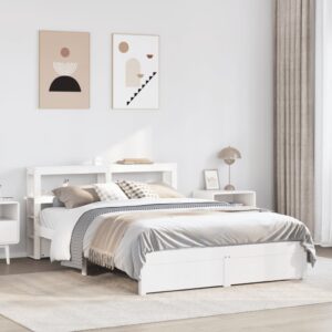vidaXL Sengeramme med hovedgærde uden madras Hvid 160x200 cm