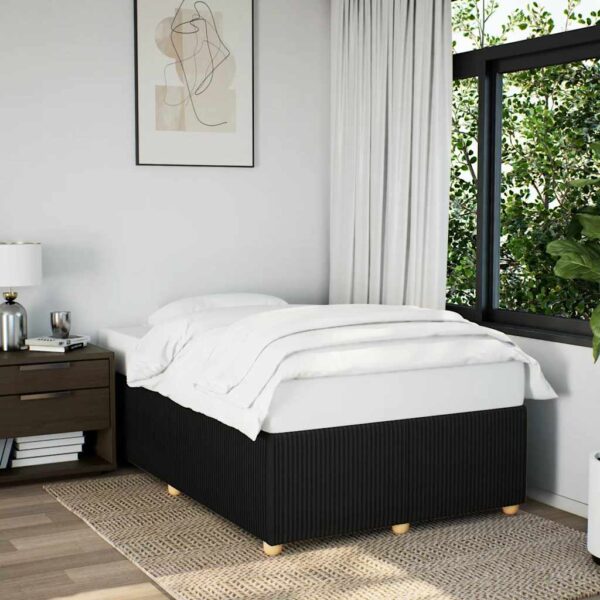 vidaXL Sengeramme uden madras Sort 120x200 cm Stof