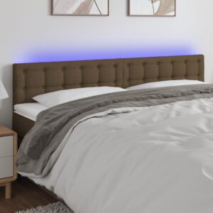 vidaXL sengegavl med LED-lys 160x5x78/88 cm stof mørkebrun