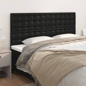 vidaXL sengegavl sort 160x5x118/128 cm kunstlæder
