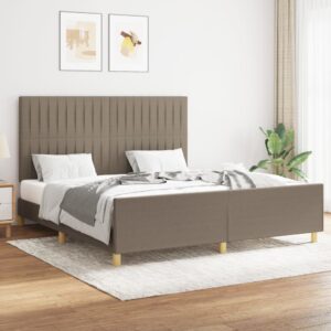 vidaXL sengeramme uden madras 160x200 cm stof gråbrun