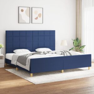 vidaXL sengeramme uden madras 200x200 cm stof blå