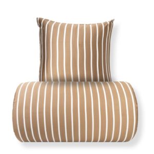 Bambus dobbelt sengetøj 200x200 cm - 100% bambus - Beige stribet
