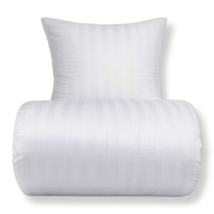 Bambus dobbelt sengetøj 200x220 cm - 100% bambus - Hvide jacquardvævet striber