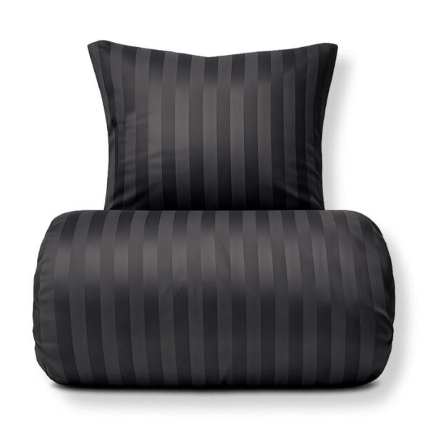 Bambus sengetøj 140x200 cm - 100% bambus - Grå jacquardvævet striber