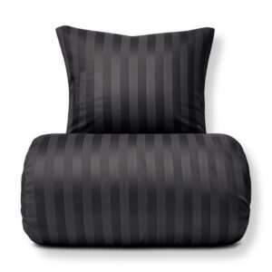 Bambus sengetøj 140x220 cm - 100% bambus - Grå jacquardvævet striber