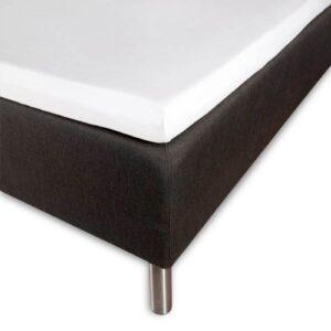 Blødt kuvertlagen 90x200 cm - 100% bomuldssatin - 8 cm i højden - Hvidt lagen til topmadras - Borås Cotton Cloud satin lagen