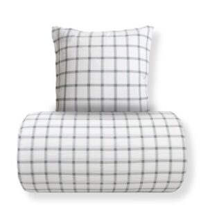 Dobbelt sengetøj 200x200 cm - Bæk og Bølge - 100% Bomulds krep - Grønne tern