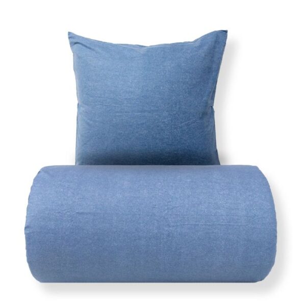 Dobbelt sengetøj 200x200 cm - Bomulds flonel - Blue Melange