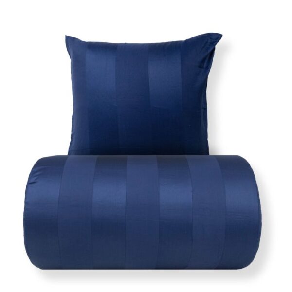 Dobbelt sengetøj 200x220 cm - 100% bomuldssatin - Blå brede striber