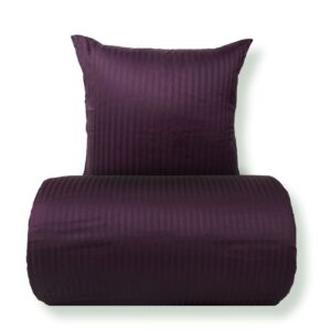 Dobbelt sengetøj 200x220 cm - 100% bomuldssatin - Klassisk lilla striber