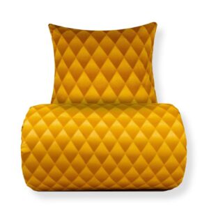 Dobbelt sengetøj 200x220 cm - 100% bomuldssatin - Orange 3D harlekinmønster