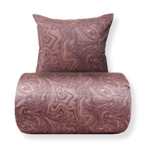 Dobbelt sengetøj 200x220 cm - Bomuldssatin - Mørk rosa marble print